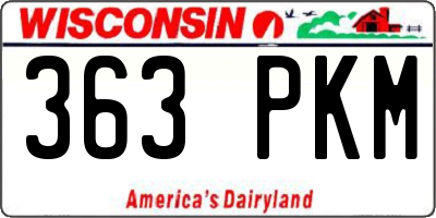 WI license plate 363PKM