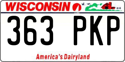 WI license plate 363PKP