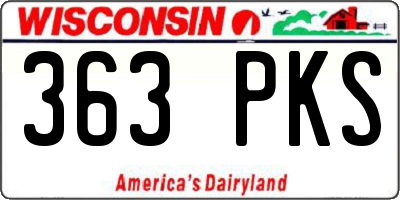 WI license plate 363PKS