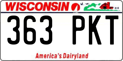WI license plate 363PKT