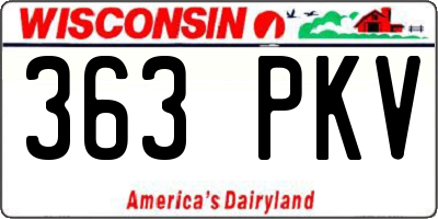 WI license plate 363PKV