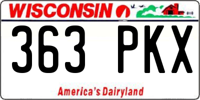WI license plate 363PKX
