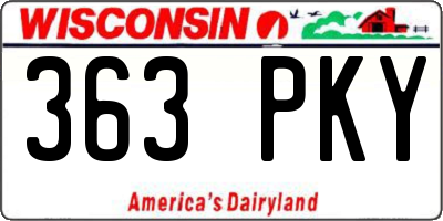 WI license plate 363PKY
