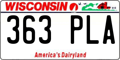WI license plate 363PLA