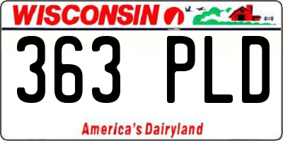 WI license plate 363PLD