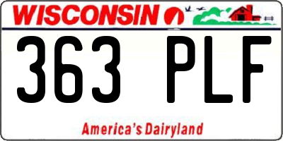 WI license plate 363PLF