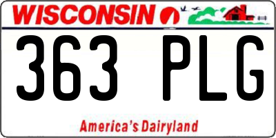 WI license plate 363PLG