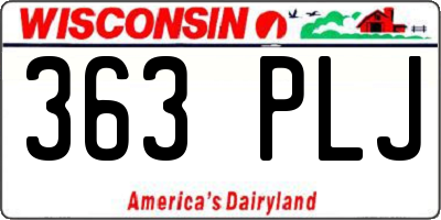 WI license plate 363PLJ