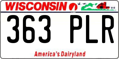WI license plate 363PLR