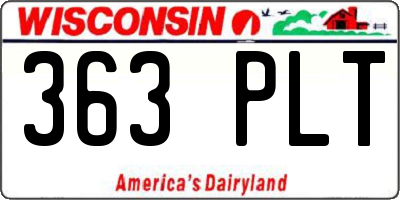 WI license plate 363PLT