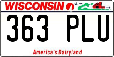 WI license plate 363PLU