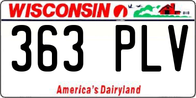 WI license plate 363PLV
