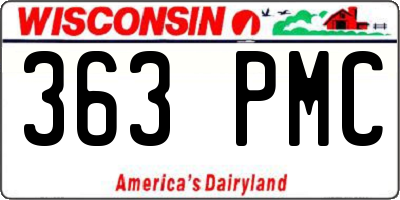 WI license plate 363PMC