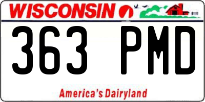 WI license plate 363PMD