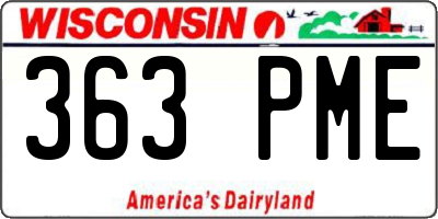 WI license plate 363PME