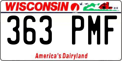 WI license plate 363PMF