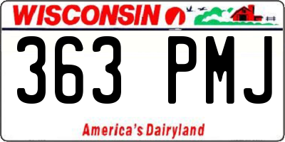 WI license plate 363PMJ