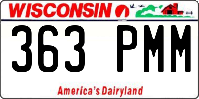 WI license plate 363PMM