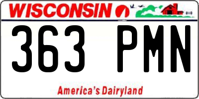 WI license plate 363PMN