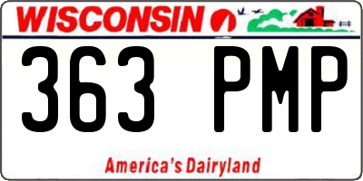 WI license plate 363PMP