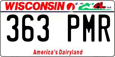 WI license plate 363PMR