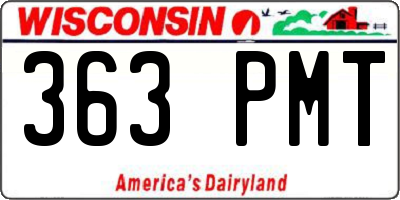 WI license plate 363PMT