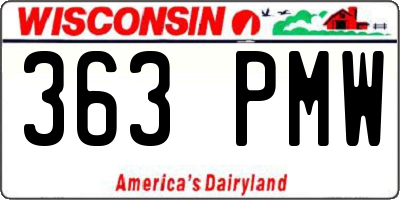 WI license plate 363PMW
