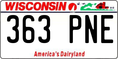 WI license plate 363PNE