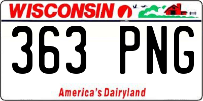 WI license plate 363PNG