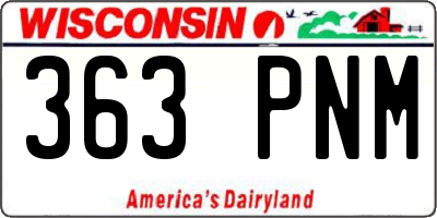 WI license plate 363PNM