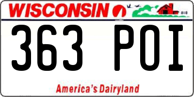 WI license plate 363POI