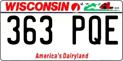 WI license plate 363PQE