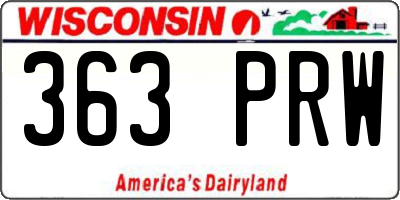 WI license plate 363PRW