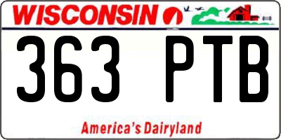 WI license plate 363PTB