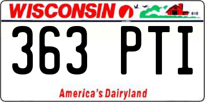 WI license plate 363PTI