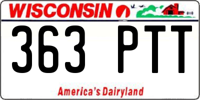WI license plate 363PTT