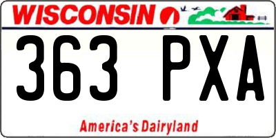 WI license plate 363PXA