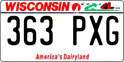 WI license plate 363PXG