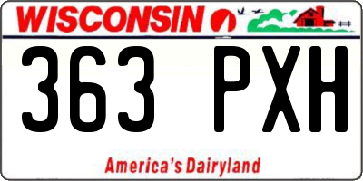 WI license plate 363PXH
