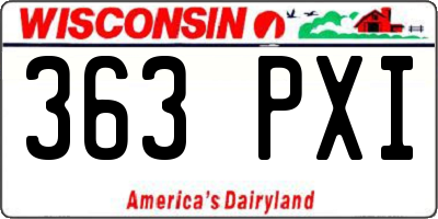 WI license plate 363PXI