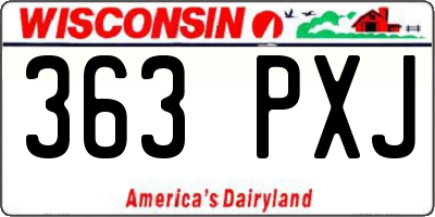 WI license plate 363PXJ