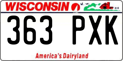WI license plate 363PXK