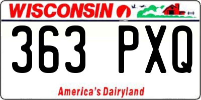 WI license plate 363PXQ