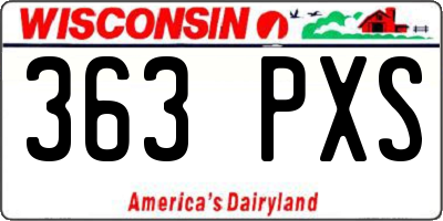 WI license plate 363PXS