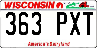 WI license plate 363PXT