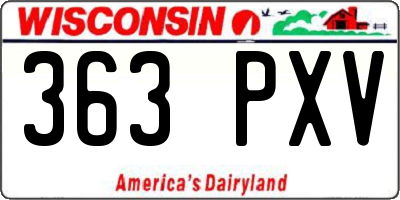 WI license plate 363PXV