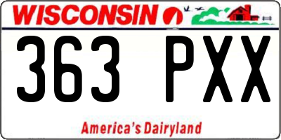 WI license plate 363PXX