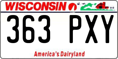 WI license plate 363PXY