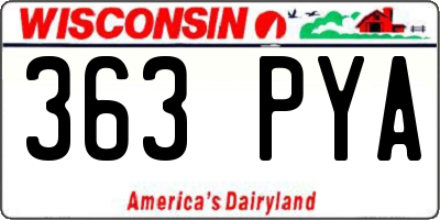 WI license plate 363PYA