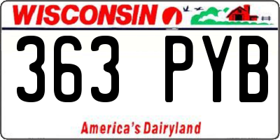 WI license plate 363PYB